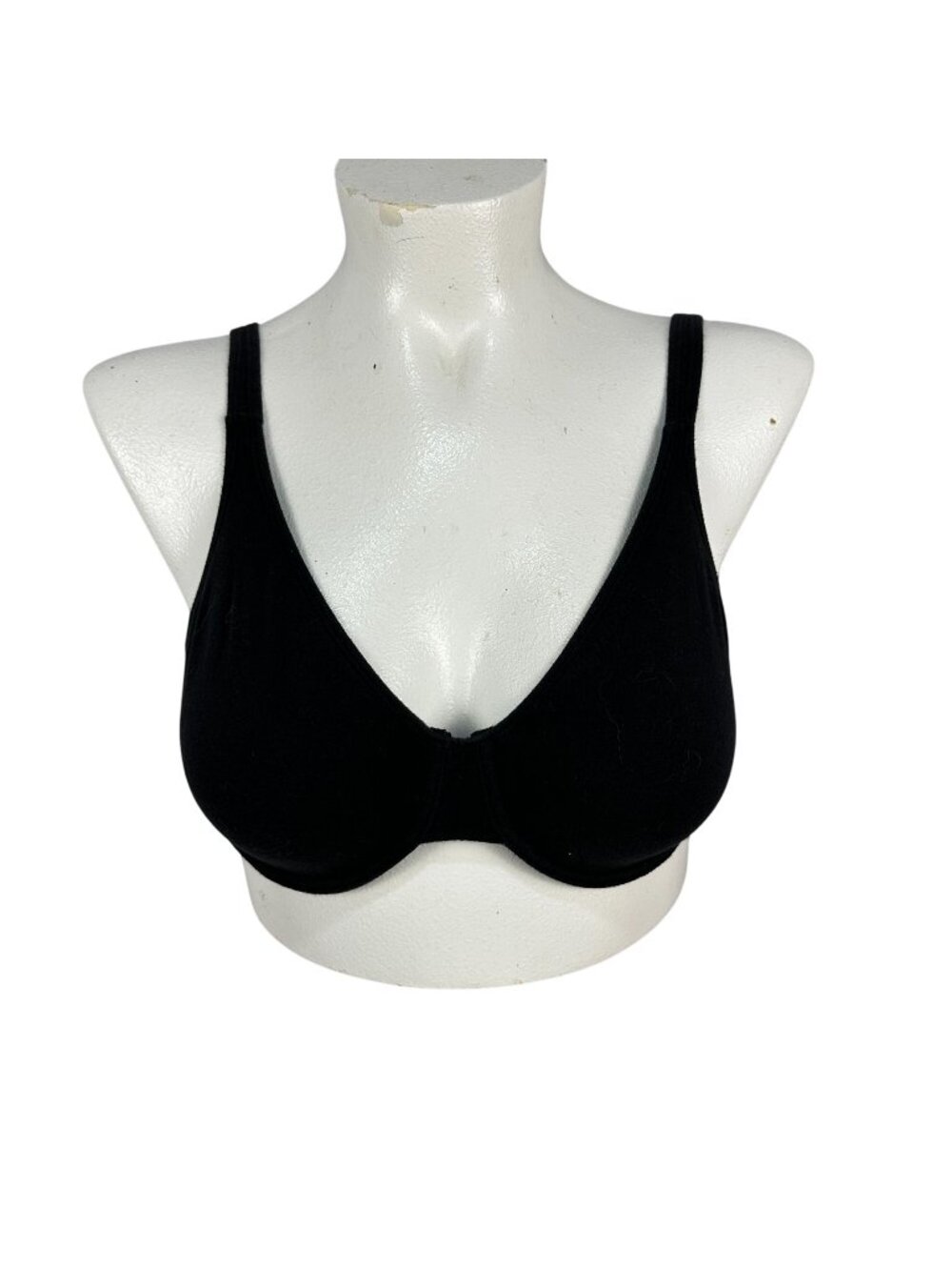 Fruit Of The Loom Womens Black 38D Underwire Bra Cotton Blend Adjustable Straps